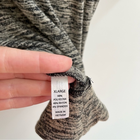 Soma tan black jersey stretch tunic top shark bite hem 3/4 length sleeves XL - Picture 7 of 7